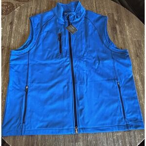 Bobby Jones Mens XL Sapphire Blue X-H2O Performance Golf Vest Zip Pockets